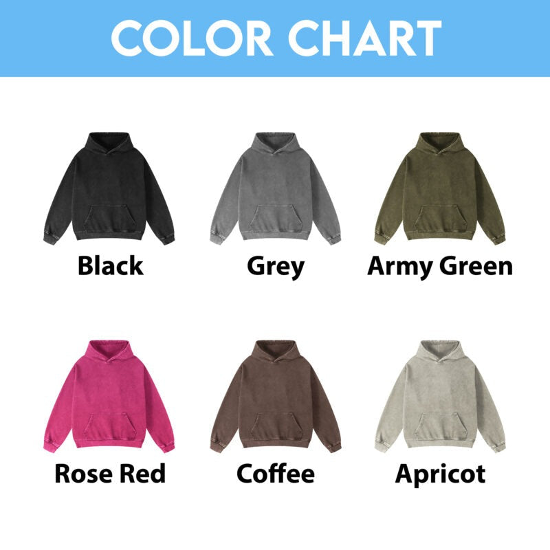 Cute Bug Print Pink Washed Hoodie – Vintage Aesthetic Pullover, Relaxed Streetwear Style